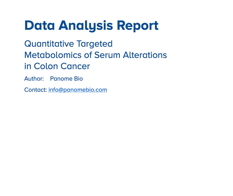 Quantitative Targeted Metabolomics of Serum Alterations in Colon Cancer