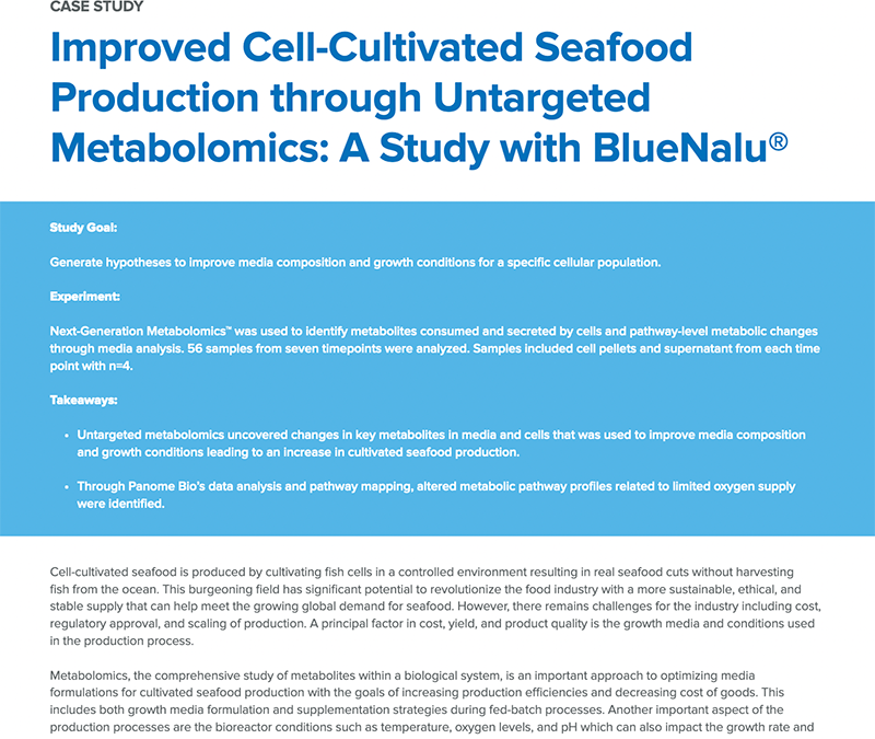 Untargeted Metabolomics for Cell-Cultivated Seafood