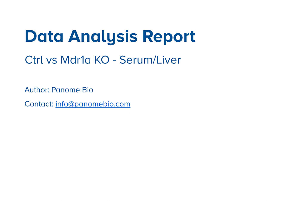 Control vs Mdr1a Knockout – Serum/Liver