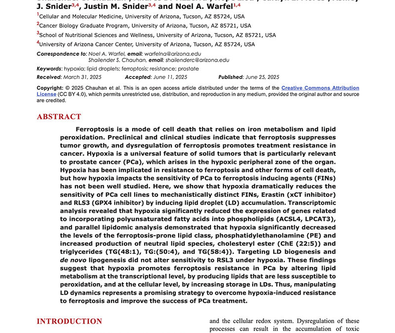 Hypoxia-Induced Lipid Droplet Accumulation Promotes Ferroptosis Resistance