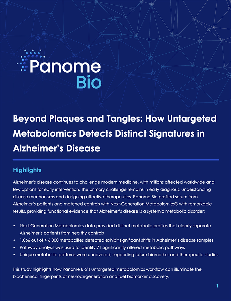 Metabolic Signatures of Alzheimer’s Disease