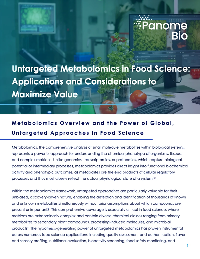 Untargeted Metabolomics in Food Science